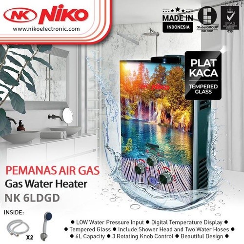 NIKO Water Heater NIKO NK-6LDGA/NK-LDGB/NK-LDGC/NK-LDGD Tempered Glass