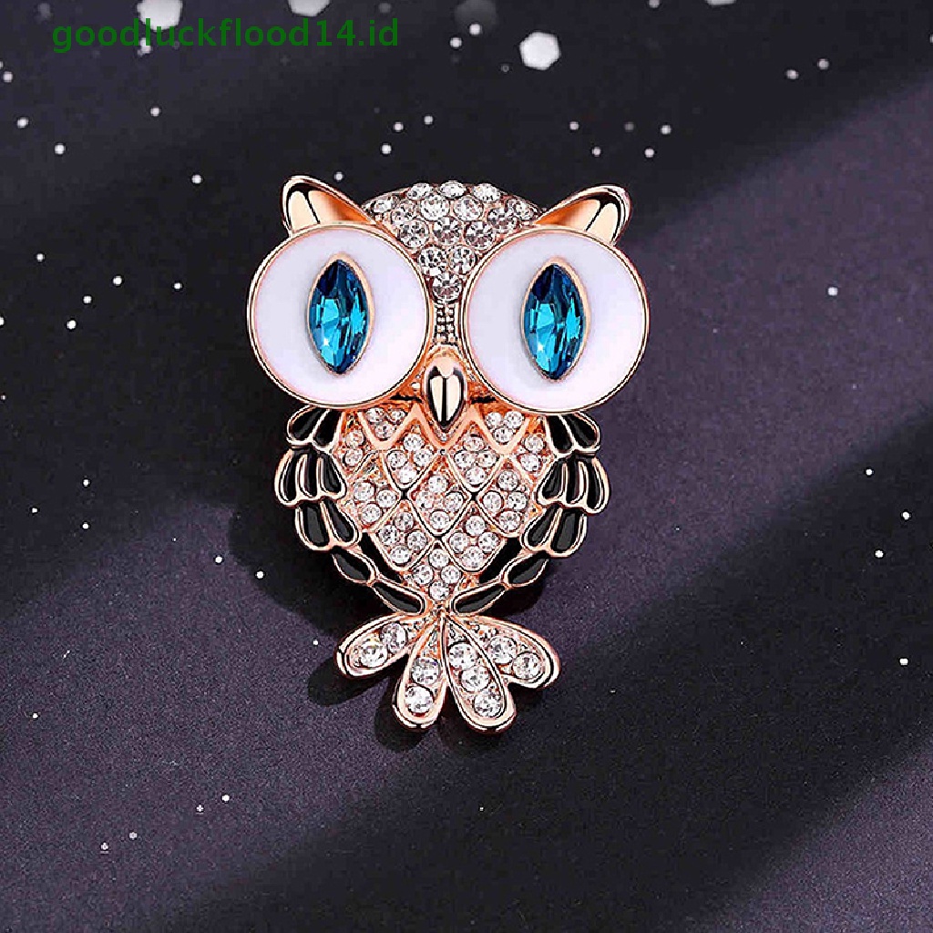 [GOOGFOUR] Fashion Burung Hantu Halus Bros Korea Alloy Berlian Imitasi Hewan Bros Pin Perhiasan [TOP]