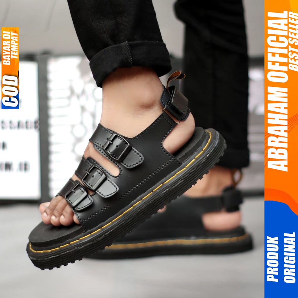 Sandal Sepatu Docmart Pria Sendal Slide Selop Pria Abaraham CROWD