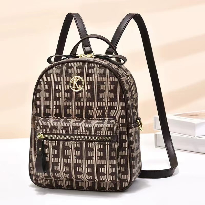 BJ43564 - BROWN/COFFEEBEIGE/GRAY - TAS RANSEL WANITA FASHION IMPORT MODIS ELEGAN TERMURAH TERLARIS TERBARU BAGSTORE JAKARTA TAS BATAM BQ3564