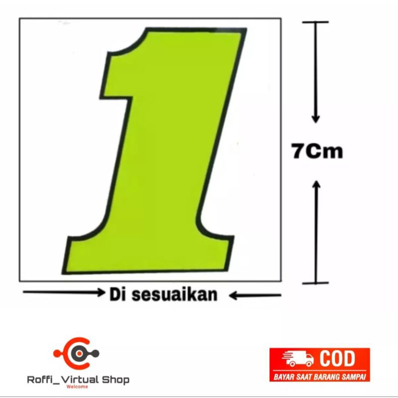 

Stiker angka 1 cutting variasi angka warna stabilo/ Stiker cutting/ real pick/ stabilo/ RF Store