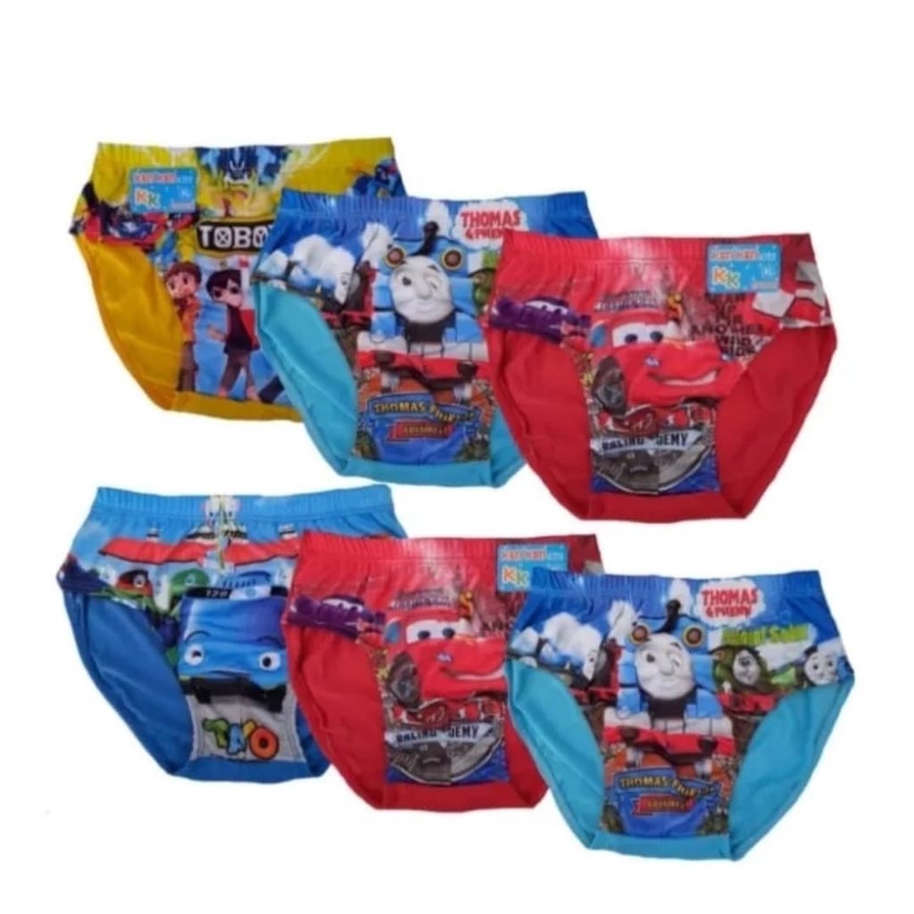 MURAH... 6 PCS CELANA DALAM ANAK LAKI-LAKI/1 LUSIN CELANA DALAM ANAK LAKI-LAKI KARAKTER MOTIF DEPAN/CD ANAK COWOK KARAKTER TERMURAH