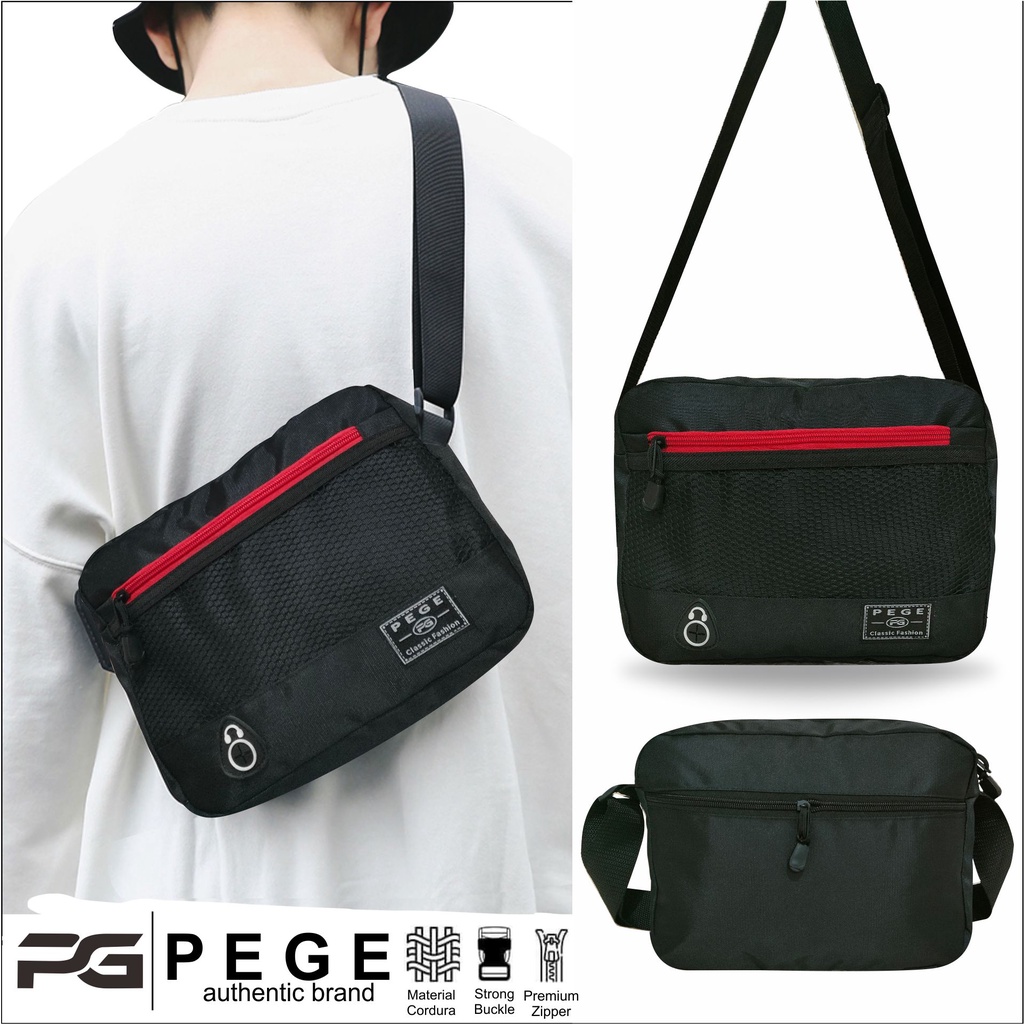 Tas Selempang Bahu Pria PEGE Enver Slempang Casual Simpel  - PG 8949