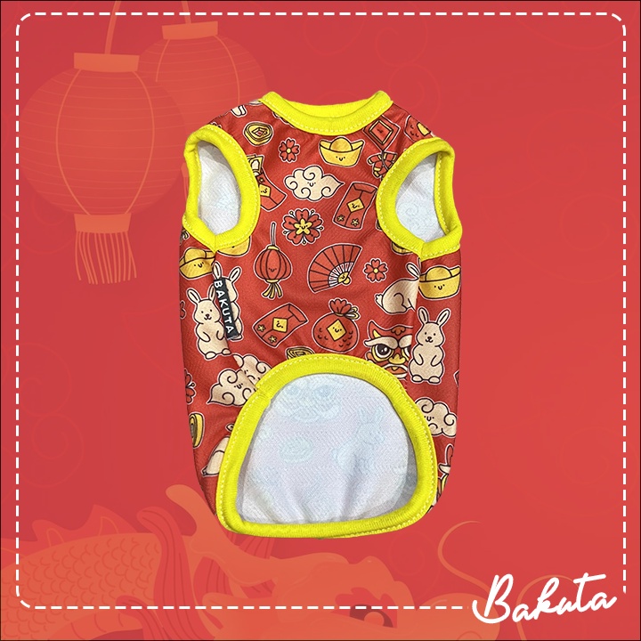 Baju Kucing Tank Edisi Gong Xi Fa Cai Tank Lucu Untuk Kucing dan anjing / Baju Kucing Termurah Size XS-XXL / Baju Kucing Tangerang