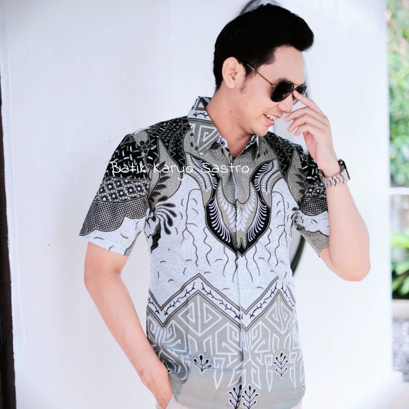 Baju Kemeja Batik Pria Lengan Panjang Modern Slimfit Katun Full Furing