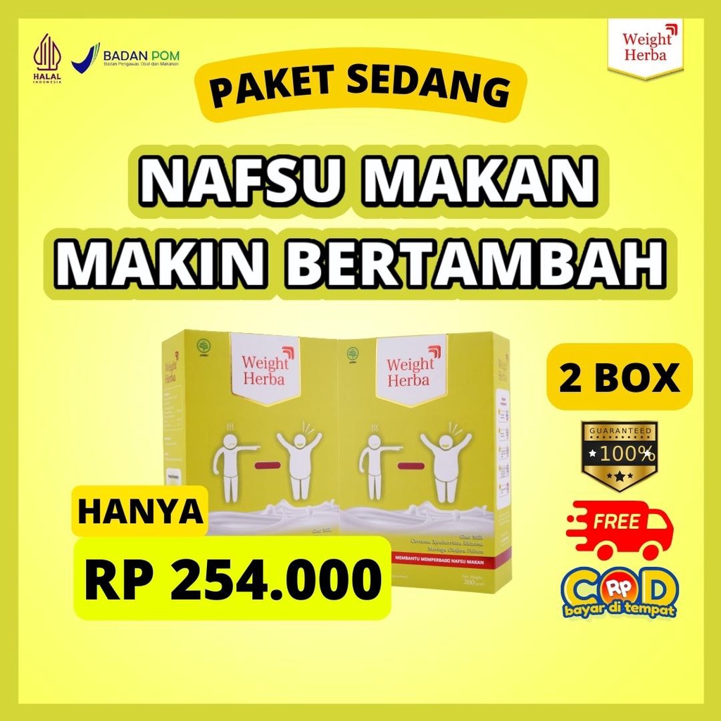 

[PAKET 2 BOX] | Weight Herba | Susu Alami Mampu Mningkatkan Nafsu Makan Menaikan Berat Badan dan Menambah Nutrisi Dalam Tubuh