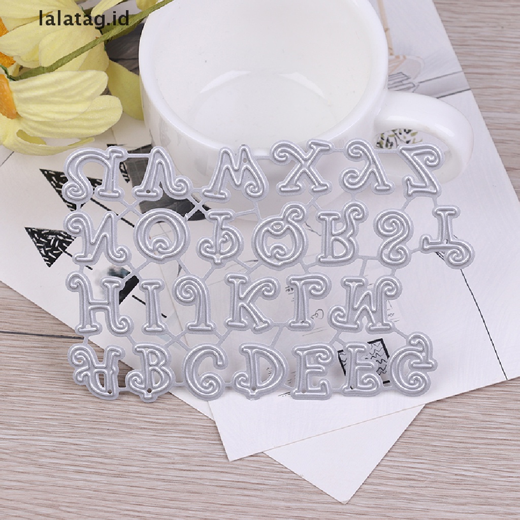 [lalatag] 1set Huruf Alfabet Metal Cutg Dies DIY Scrapbooking Kertas Kartu Stensil [ID]