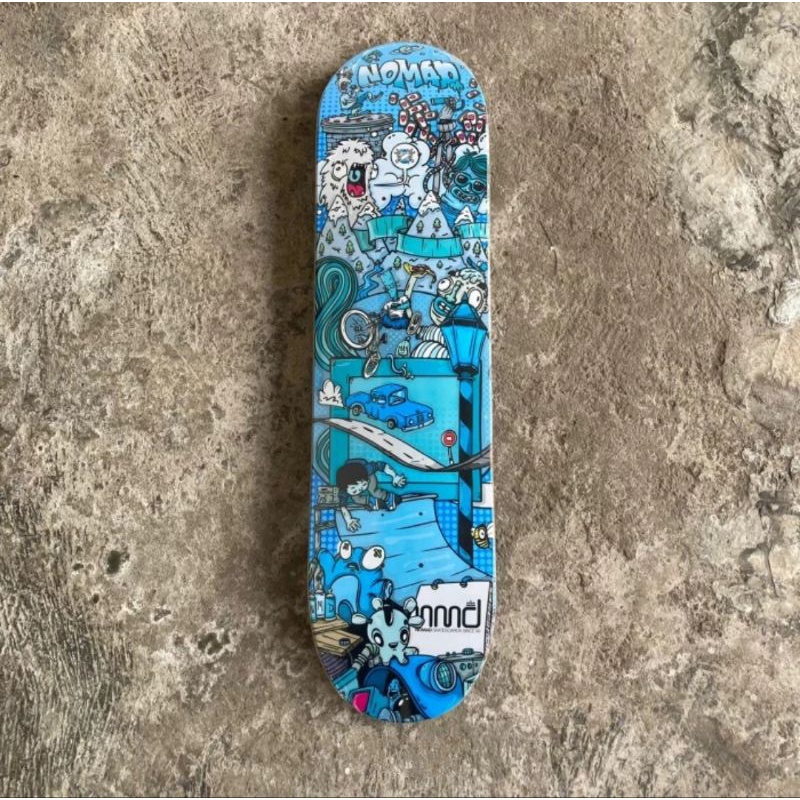 Skateboard deck nomad doodle blue 7.5 8.0