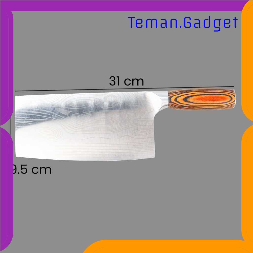 TD - DPR KOBACHI Pisau Dapur Chef Damascus Pattern Cleaver Knife 7 Inch - DMC4