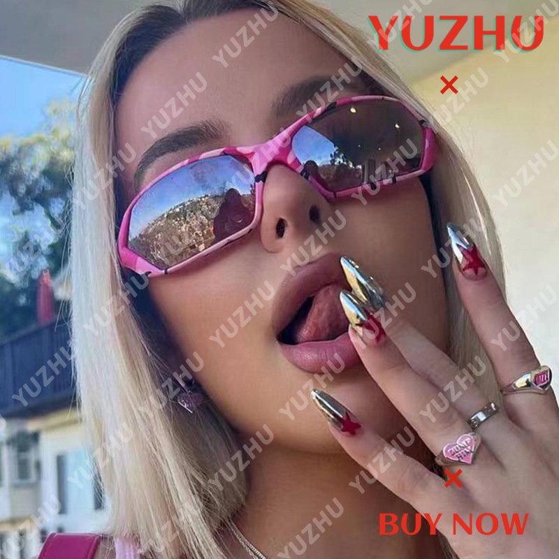 (YUZHU) Y2k Babes Candy Color Sunglasses Western Fashion Kacamata Perlindungan UV Untuk Wanita