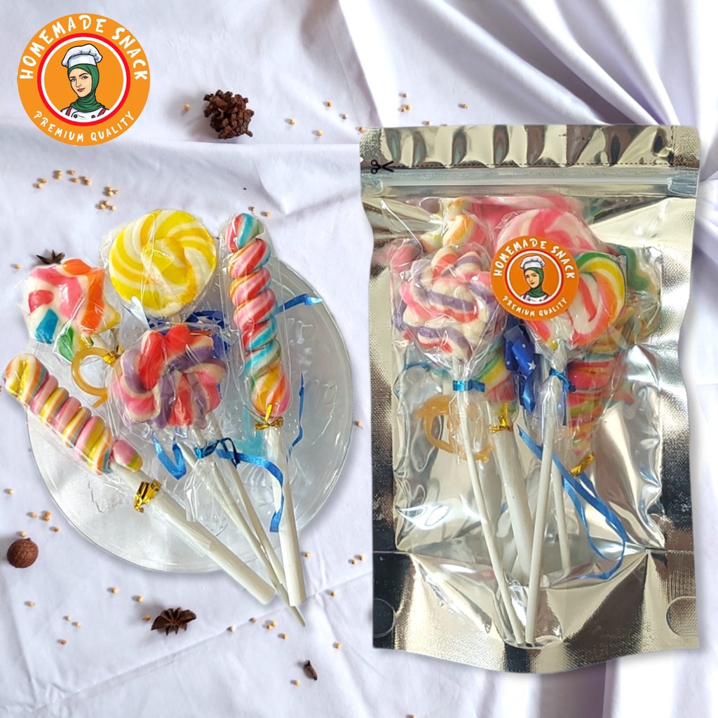 Homemade Snack - Lolipop Rainbow Permen Lolipop Pelangi Snack Halal Kualitas Premium