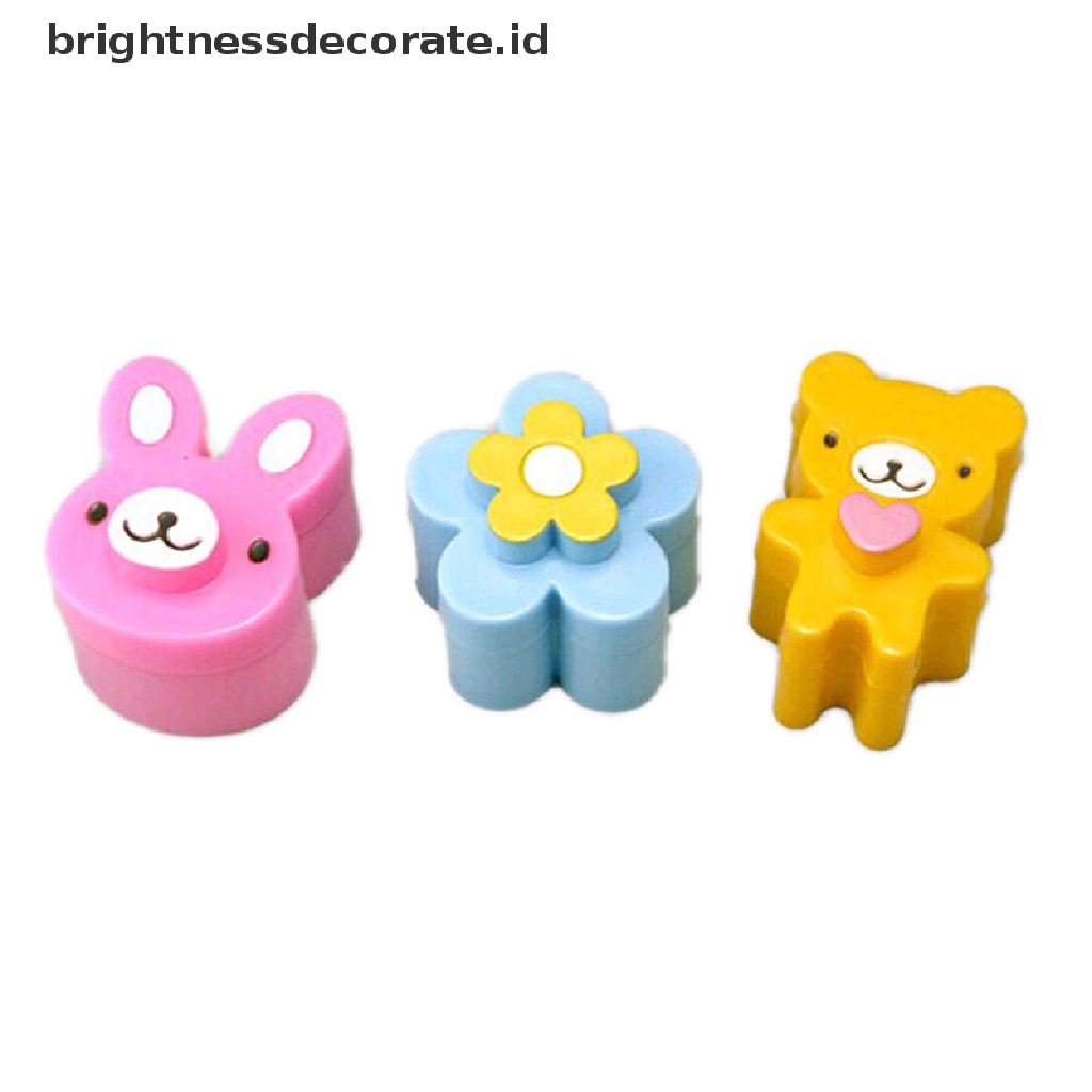 [Birth] 3pcs Pemotong Kerak Sandwich Cetakan Kue Roti Bento Maker Rabbit Panda Flower [ID]