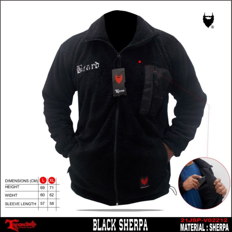 SHERPA JAKET BERBULU TREEBEARD REMAJA DEWASA JAKET HANGAT RESLETING