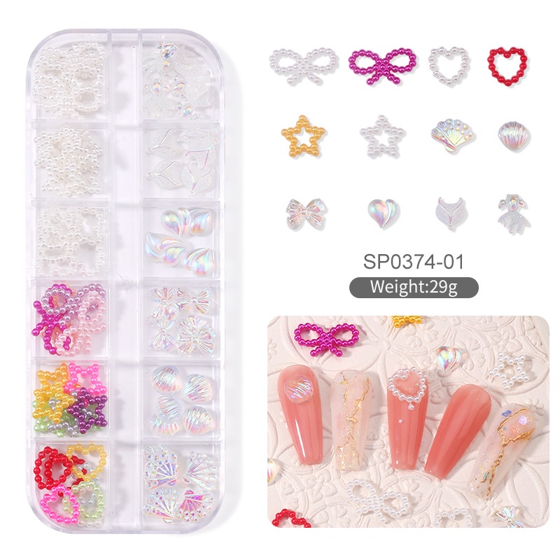 Kuku 3D Bentuk Pita Ornamen Bunga Camellia / Hati / Pita Bahan Resin Untuk Dekorasi Nail Art