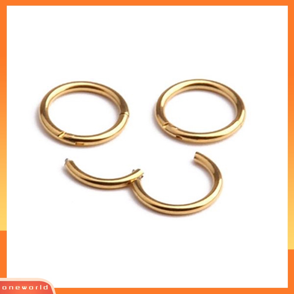 [oneworld] 1pc 16G 14G Cincin Hoop Segmen Berengsel Stainless Steel Bibir Hidung Septum Tindik