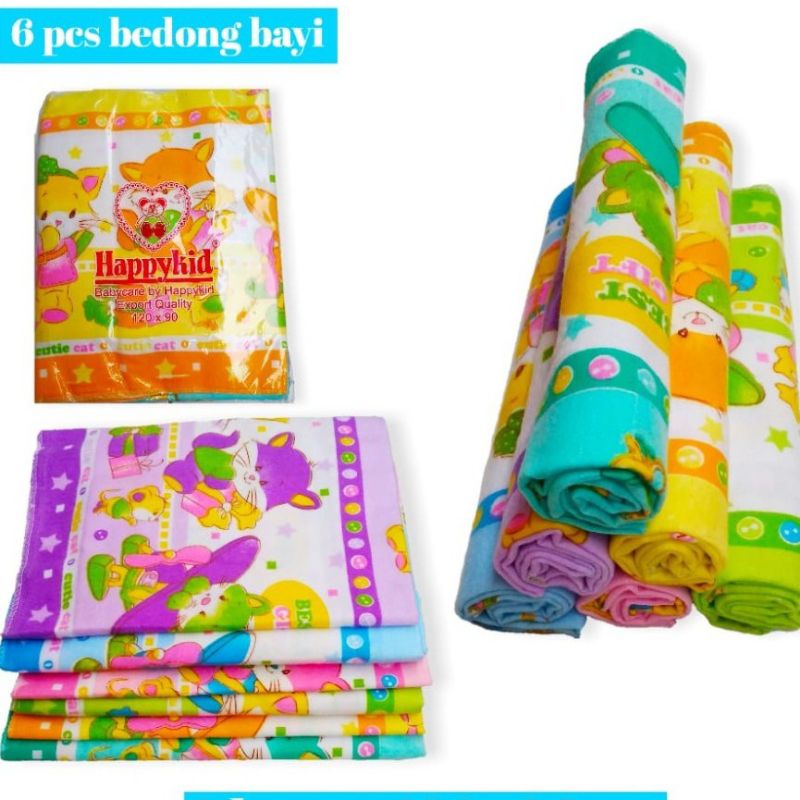 BEDONG BAYI FLANEL HAPPY KIDS UKURAN 120 X 90 CM 3 PC