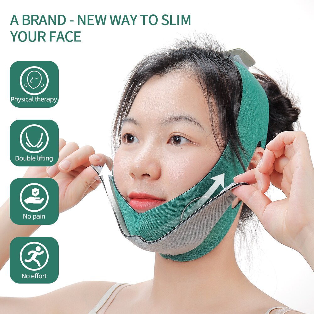 Ultra-thin Belt Strap Face Lift Up Belt Penghilang Double Chin Perban Pengangkat Wajah Ultra Tipis V-Shape Face Contouring Alat Pijat Wajah