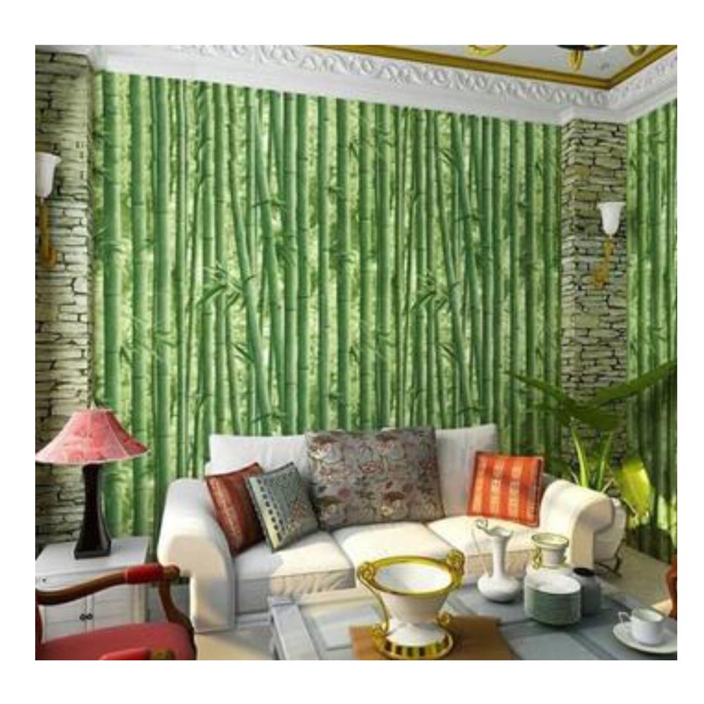 10 Meter Wallpaper Stiker Dinding Kamar Tidur Mandi Ruang Tamu Promo Murah Anti Air Motif Bambu Daun