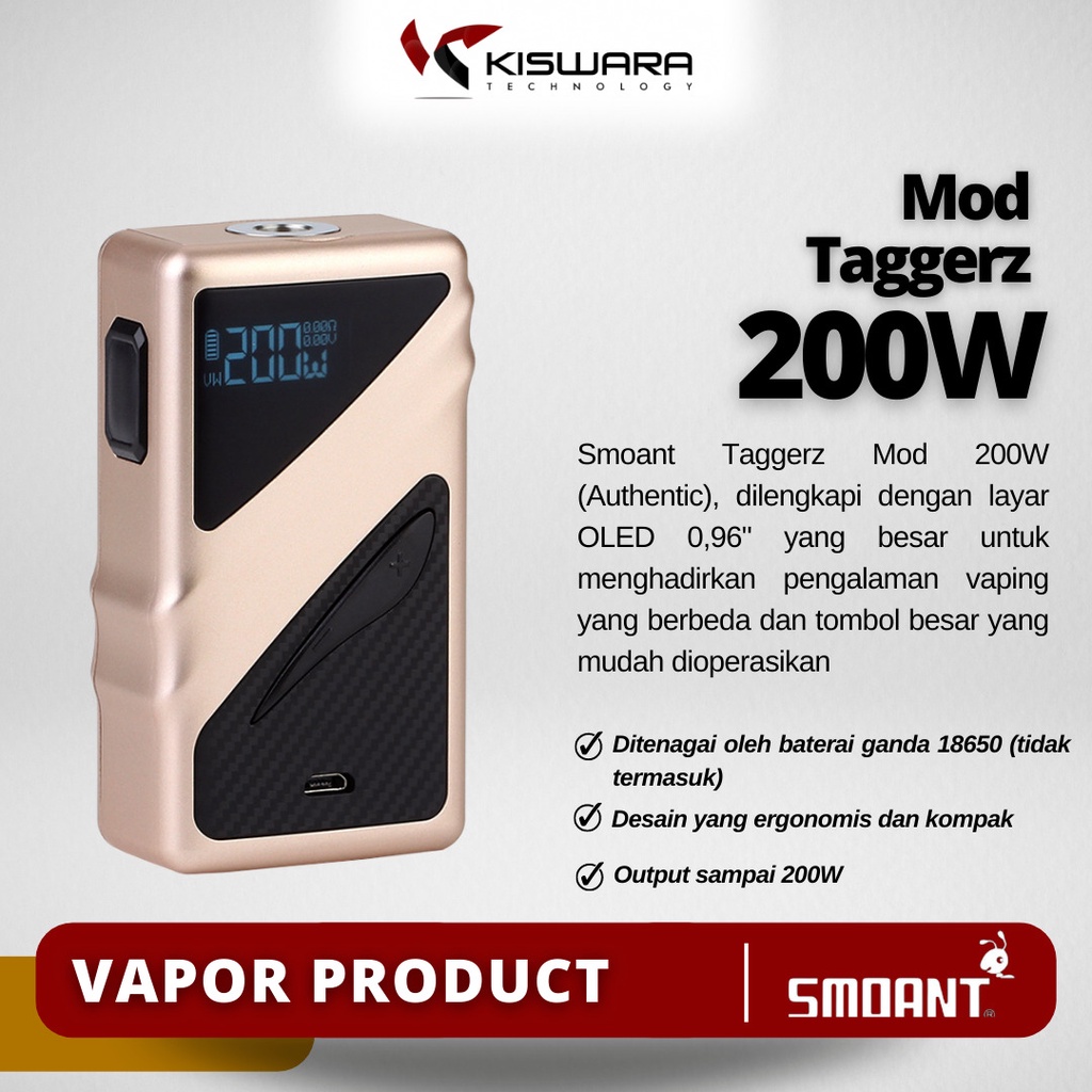 Smoant Taggerz Mod 200W - ROSE GOLD [Authentic] KiswraBandung