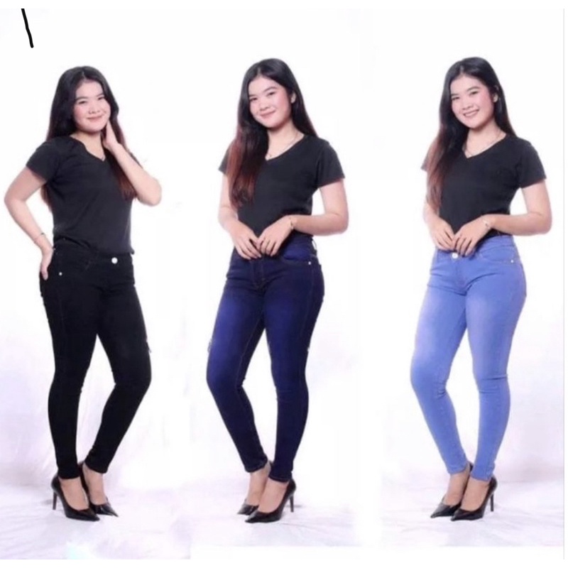 Celana jeans panjang wanita polos skinny/Jeans panjang wanita pensil