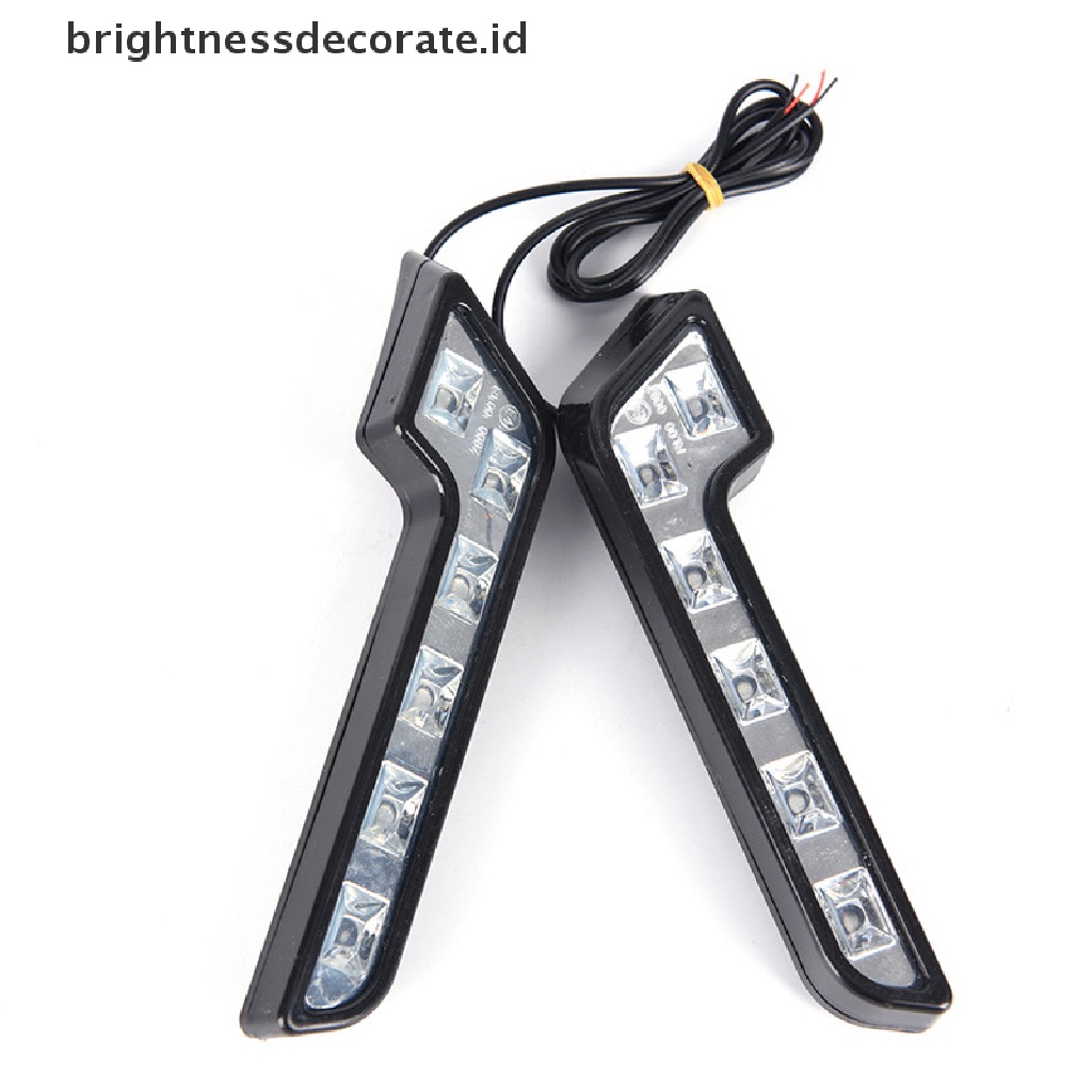 [Birth] 2x Terang 6LED Super White Lampu Berkendara Mobil Fog 12V DRL Siang Hari Running Light [ID]