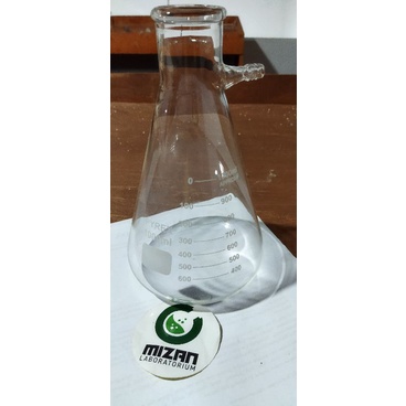 filtering flask 1000 ml Pyrex,  erlenmeyer pipa samping 1000 ml