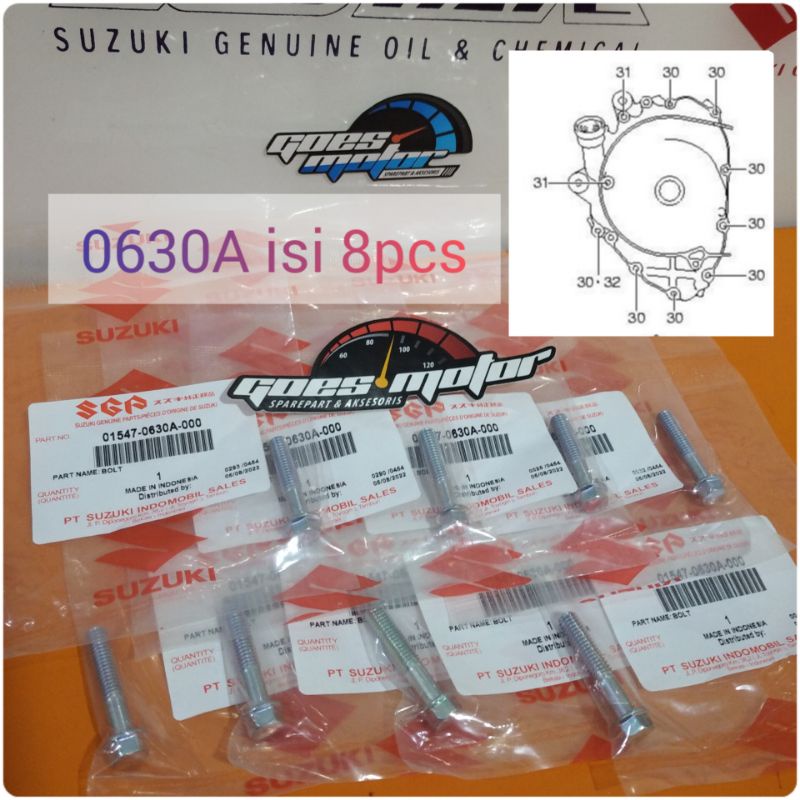 BAUT KRENGKES MAGNET SKYWAVE HAYATE SPIN125 ISI 8PCS KODE : 01547-0630A