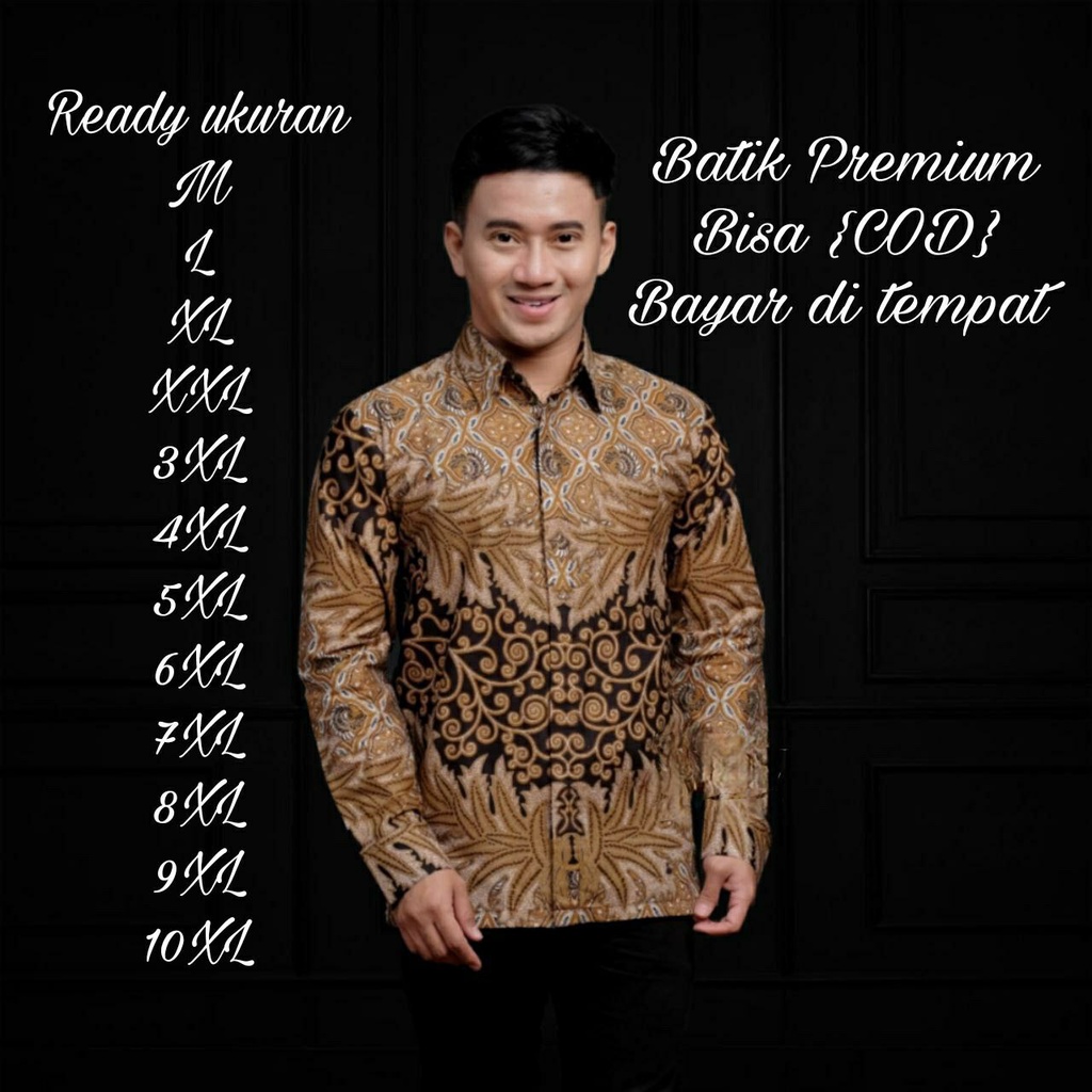 BATIK JUMBO M L XL XXL XXXL XXXXL XXXXXL XXXXXXL XXXXXXXL XXXXXXXXL XXXXXXXXXL XXXXXXXXXXL TERBARU KEMEJA BATIK PRIA LENGAN PANJANG TERBARU BATIK GOLD BATIK EMAS