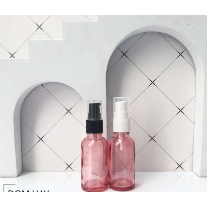 Botol 30ml Kaca Pink Botol Pump 30ml Kaca Pink Botol Kaca 30ml Pump Treatment
