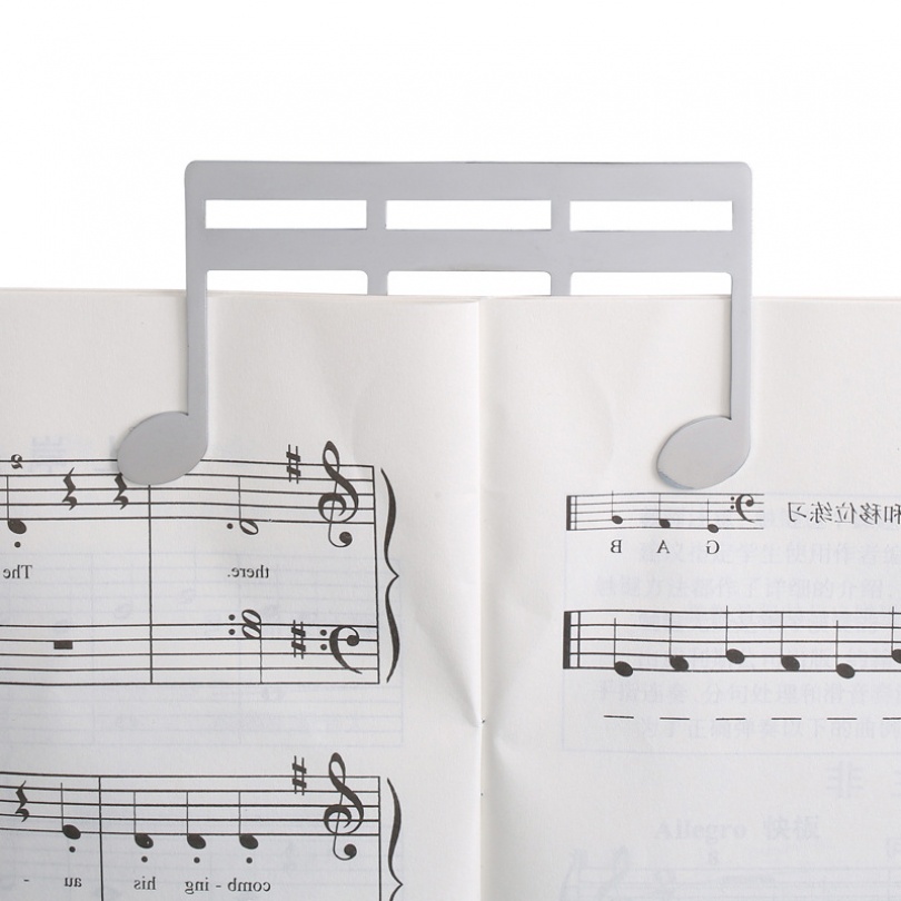 3warna Opsional Nota Musik Berbentuk Lembaran Logam Klip Musik Holder Halaman