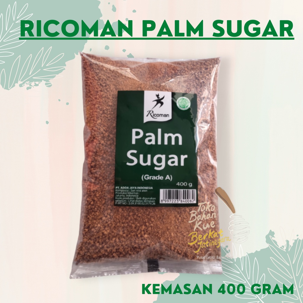

RICOMAN PALM SUGAR KEMASAN 400 GRAM / GULA AREN KEMASAN /CTN