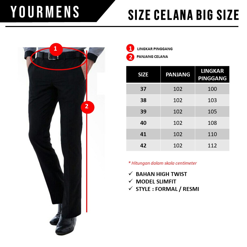 CELANA BAHAN SLIMFIT PRIA RESMI KANTOR KERJA WARNA HITAM HIGH TWIST ORIGINAL NIKAYU