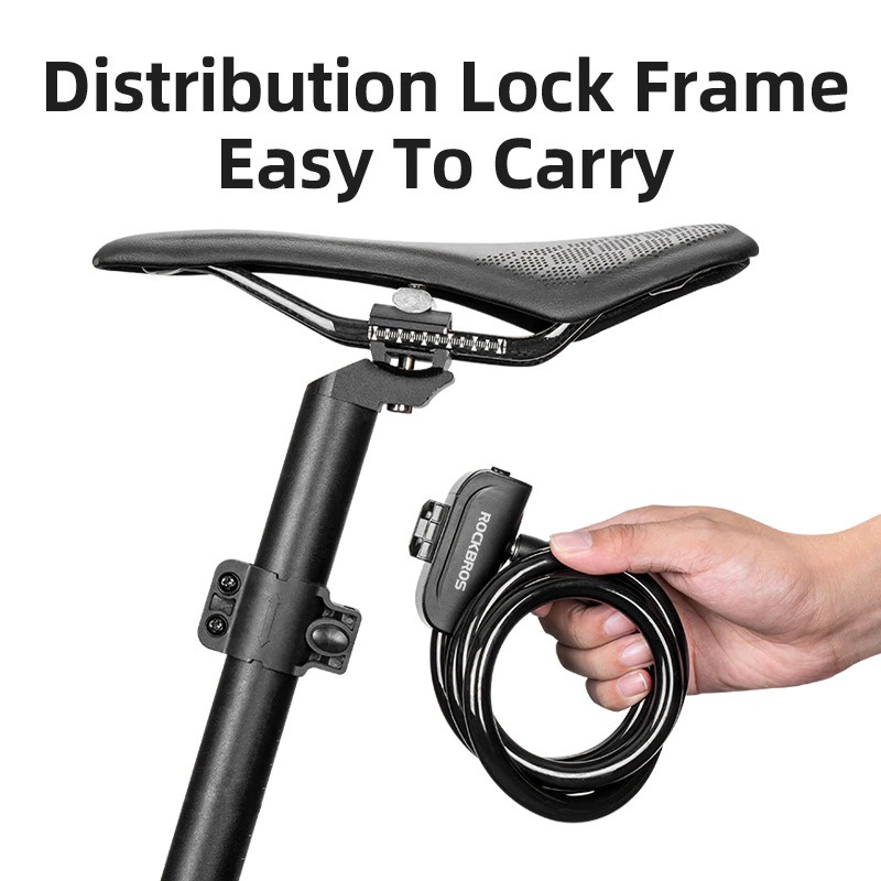 ROCKBROS Memory Steel Cable Bike Lock RKS515 Portable Cable Lock Road Cycling Cable Lock