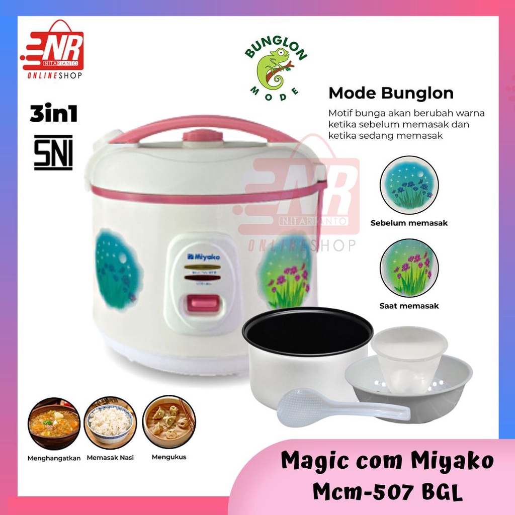 Magic Com Miyako MCM 507 BGL / Rice Cooker 1,8L / Penanak Nasi / Magic Warmer