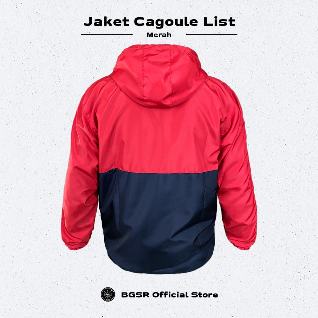 Jaket Cagoule Pria Windbreaker Jacket Tebal Adem Taslan List BGRSMMXVI