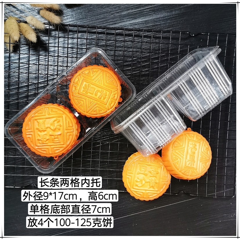 kantong panjang bungkus 4pc mooncake 100gr MC07 + tray mika kue bulan / kantong cookies