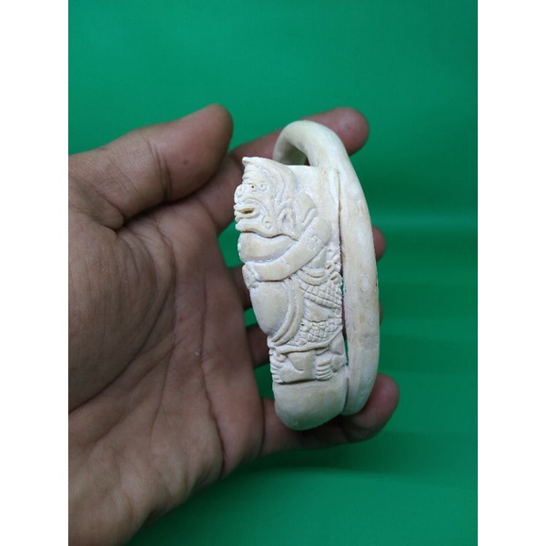 Gelang akar bahar putih salju,full ukir Semar