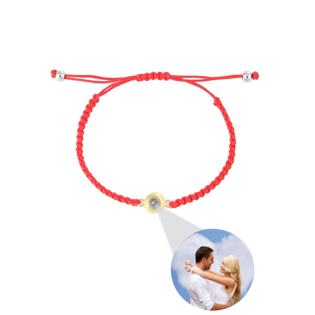 Gelang Fashion Tenun Tangan Proyeksi100Bahasa I Love You Couple Bracelet Merah Hitam Dan Putih Tiga Warna Gelang Yang Dapat Disesuaikan