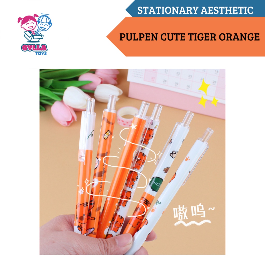 

Pulpen Gel Motif Cute Tiger Orange 0.5mm / Pulpen Gel Mekanik / Retractable Cartoon Ballpoint / Pena Mekanik Motif Harimau Orange Lucu Unik