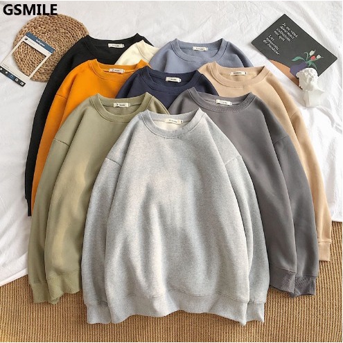 MakeGrosir - [FLEECE] SWEATER BASIC POLOS CREWNECK OVERSIZE