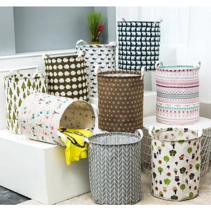 KERANJANG ANTI AIR NEW TEMPAT BAJU KOTOR CUCIAN LAUNDRY BAG STAND HAND