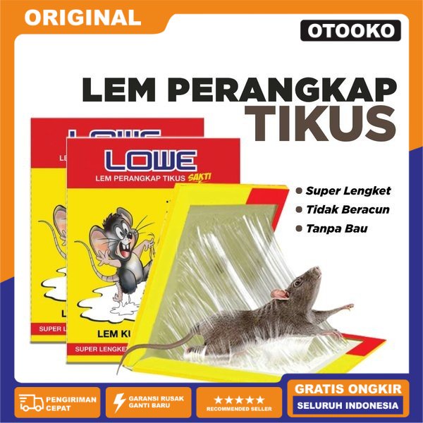 Lem Lengket Jebakan Perangkap Papan Buku Umpan Tikus Cicak LOWE 34x22