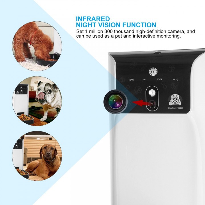 PETECC PF-02 - Automatic Smart Pet Feeder and Camera - 6L Capacity