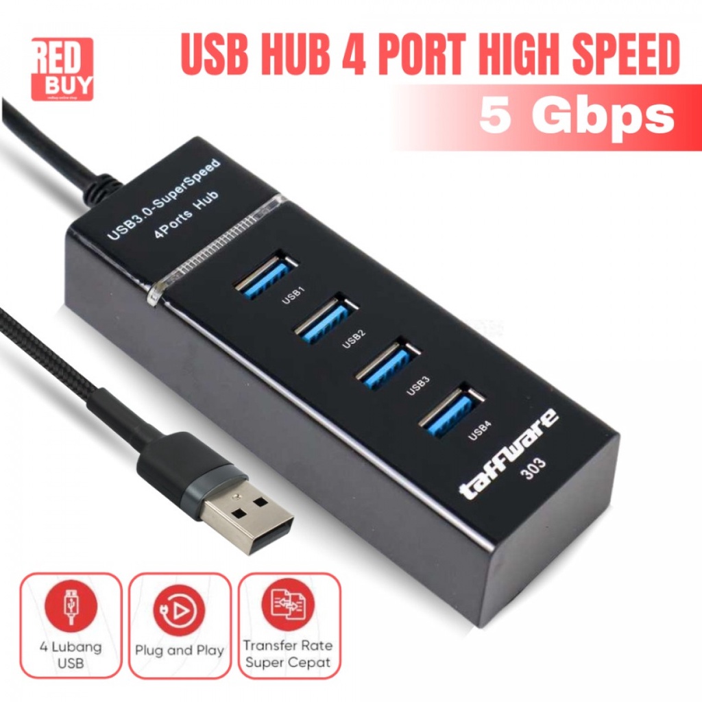 USB Hub 3.0 High Speed 4 Ports Taffware 5Gbps