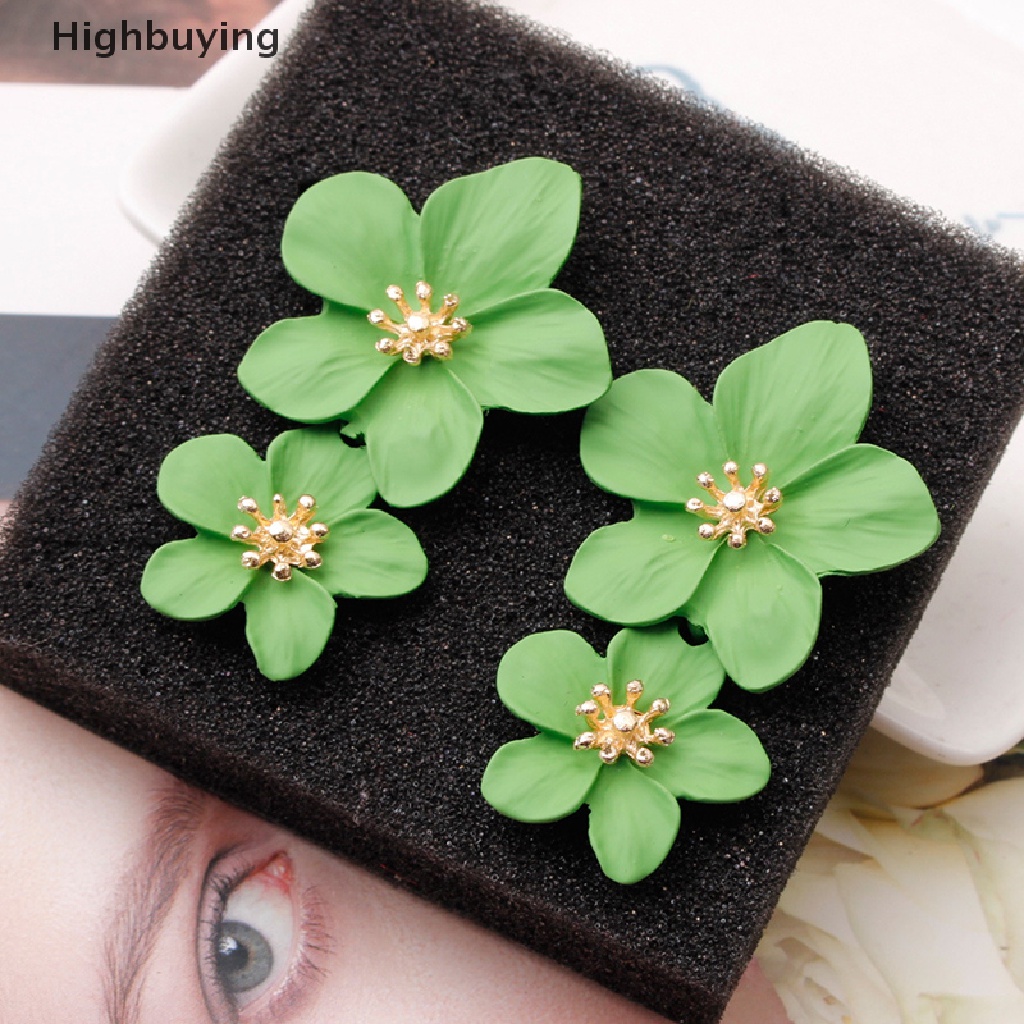 Hbid Vintage Double Flower Drop Earrings Pernikahan Menjuntai Bohemian Pesta Perhiasan Hadiah Glory