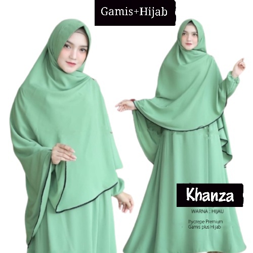 Khanza FREE Hijab - Baju Gamis Dress Syari Wanita Busui L XL XXL Jumbo Kondangan Naik Haji Umroh Ser