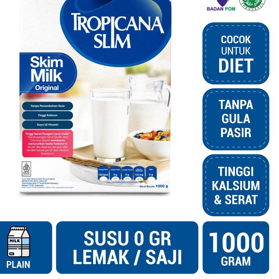 

☪ Tropicana Slim Susu Skim Original 1000 gram - Bantu Turunkan Kolesterol ☂