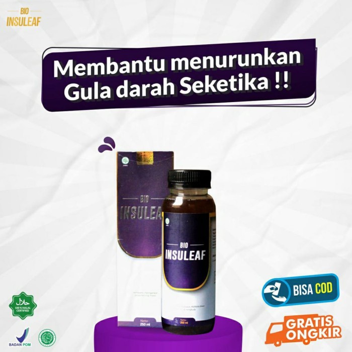 BIO INSULEAF - ORIGINAL 100% HERBAL ALAMI UNTUK ATASI DIABETES TURUNKAN DAN STABILKAN GULA DARAH KENCING MANIS GLUKOSA