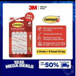 3 M Gantungan Serbaguna Mini Hook Dengan Perekat Kuat transparan 17006