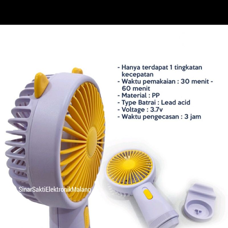 Kipas Angin Tangan Mini Karakter / Kipas Angin Genggam Lucu / Mini Fan / Kipas Angin Tangan Portable Cas Charge
